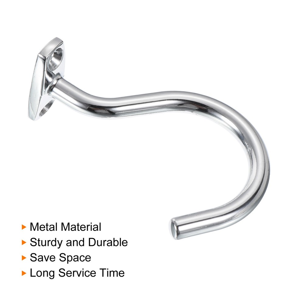 Bridge stick and ball rack hooks, with fixing screws, silver