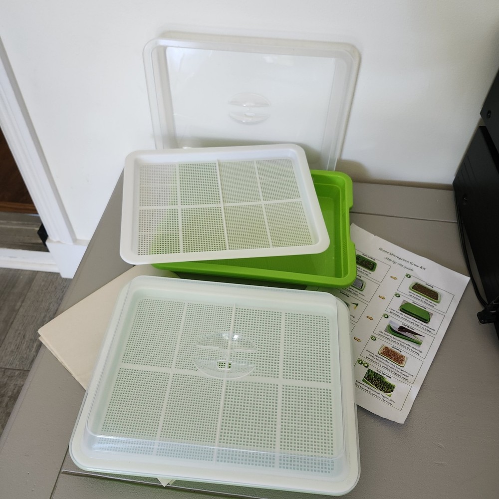 2- Pack Microgreens Sprouter Tray for Sprout Horticultural Hydroponics