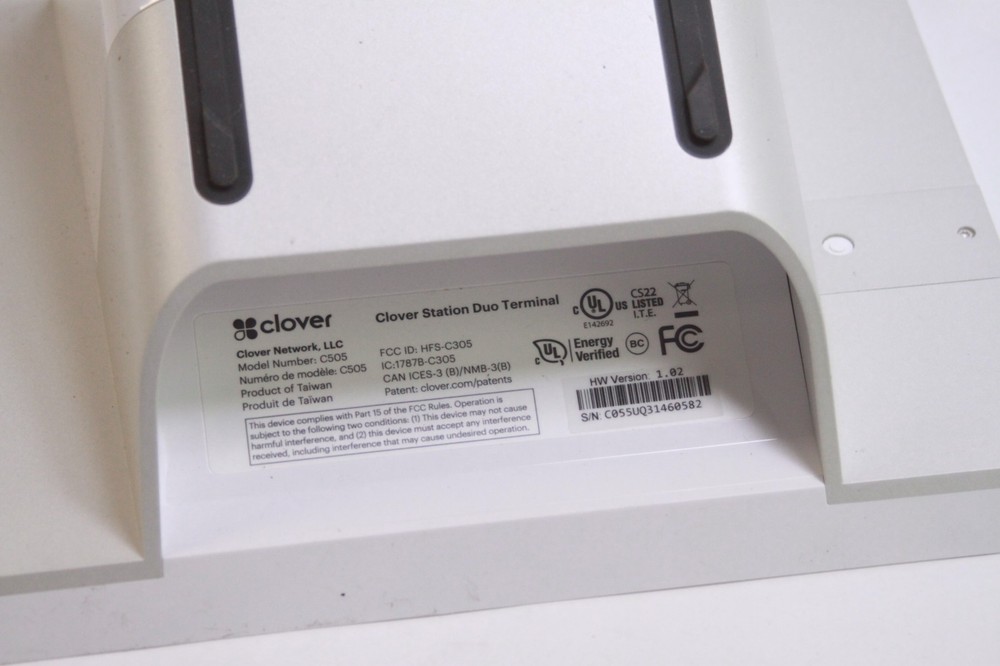 Clover Station Duo Terminal C505 POS System Read Powers On
