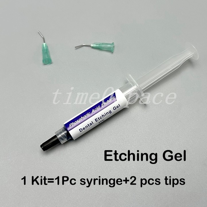 Dental Etching Gel Phospharic Acid Etchant 5ml/Syringe+2 Disposable Tips Kit