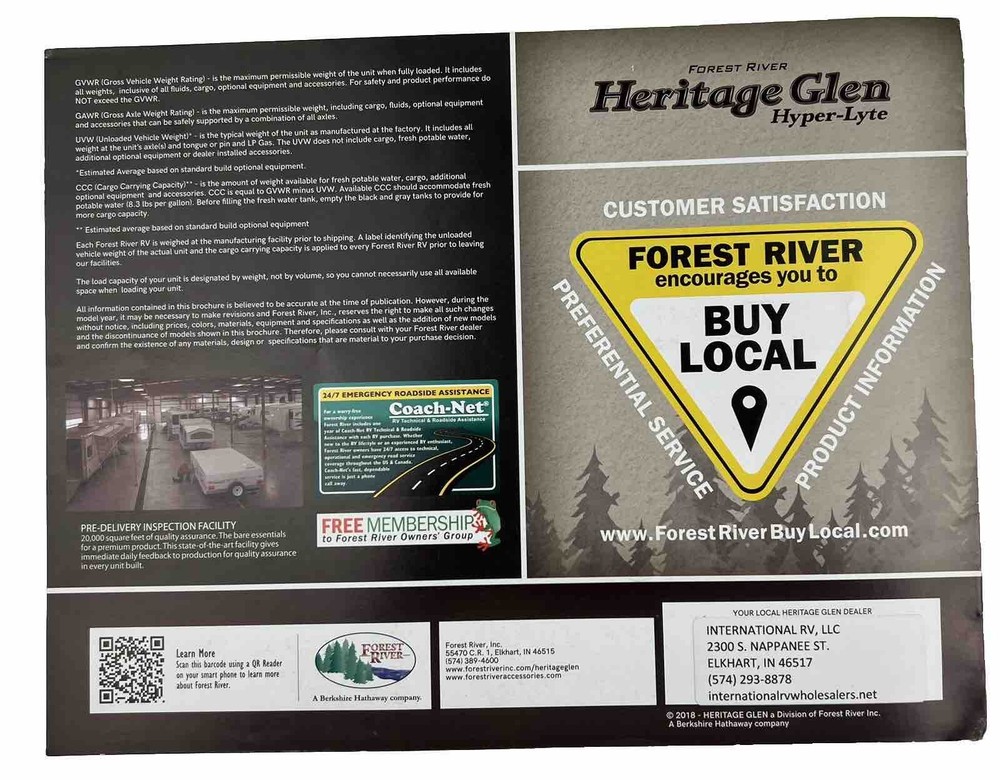 2018 Forest River Heritage-Glen Hyper-Lyte RV Brochure