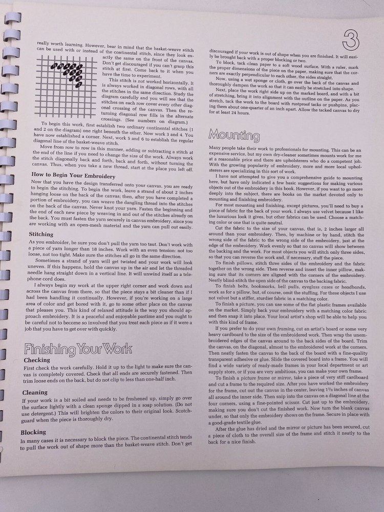 Vtg 1973 Lisbeth Perrones Needlepoint Embroidery Workbook Full Size Patterns #L