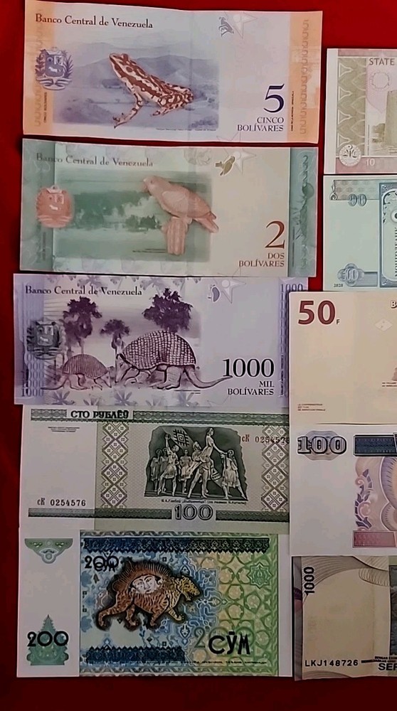 15 Pcs DIFFERENT World Paper Money Set/Lot - UNC From Bundle