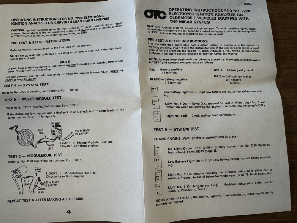 OTC 7220K Electronic Ignition Analyzer Tester