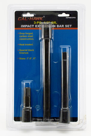 Cal-Hawk 3pc 1/2" Drive Impact Extension Bar Set