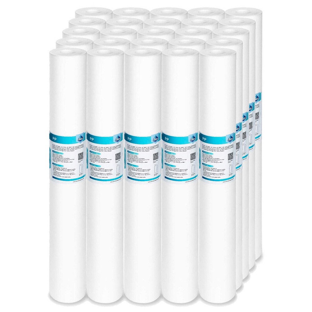 25 Pack Sediment Whole House Water Filter Cartridges 20"x2.5" 1/5/10/20 Micron