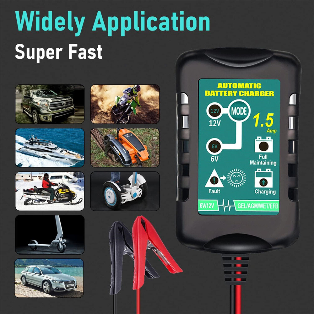Automatic Battery Charger Maintainer Motorcycle Trickle Float For Tender 6V 12V