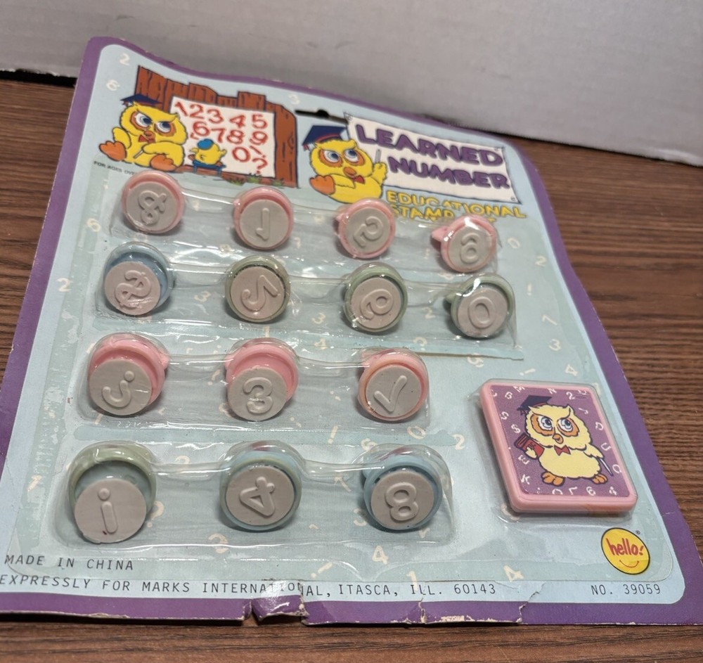 Vintage Learned Number Educational Stamp Set Numbers 0-9