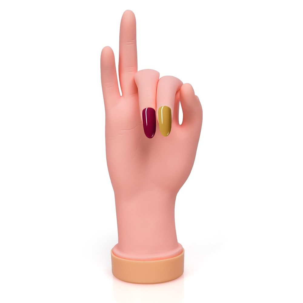 Nail Practice Hand - Practice Nail Tips Art Trainer Training Hand Tool Flexib...