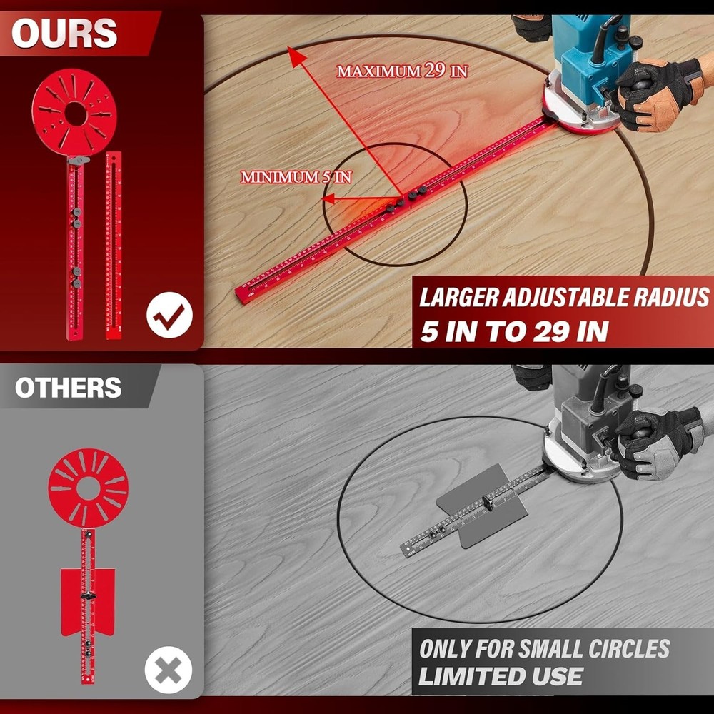 Adjustable Router Milling Groove Bracket - Large Circles