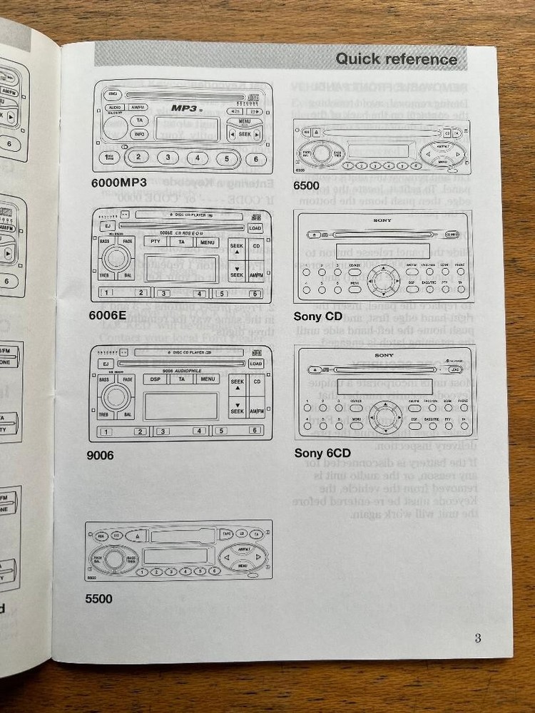 Ford Audio Owners Handbook/Manual