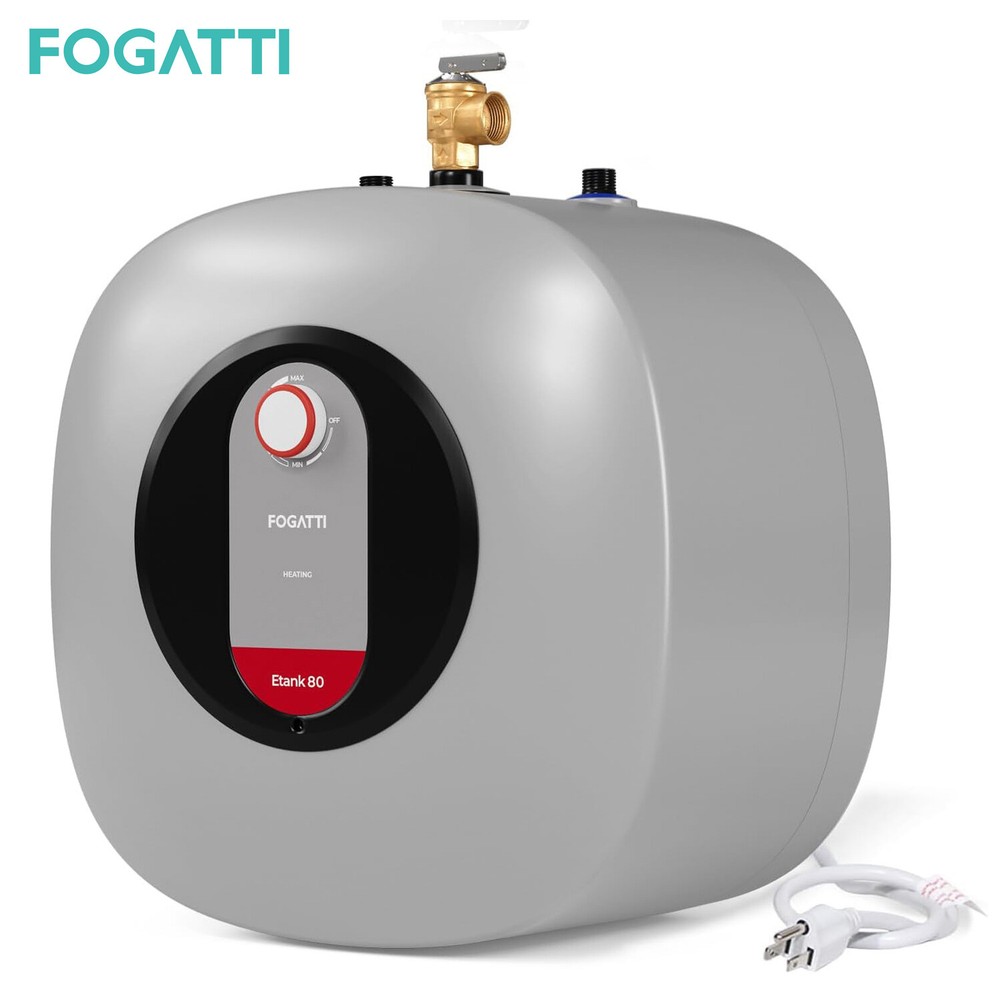 FOGATTI 2.5/4/8 Gallon Electric Hot Water Heater Mini Tank Boiler Compact 1440W