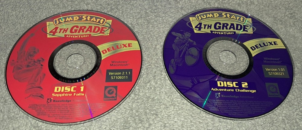 Jump Start 4th Grade Adventures PC/Computer Software 2 Disc Deluxe Power Knowled