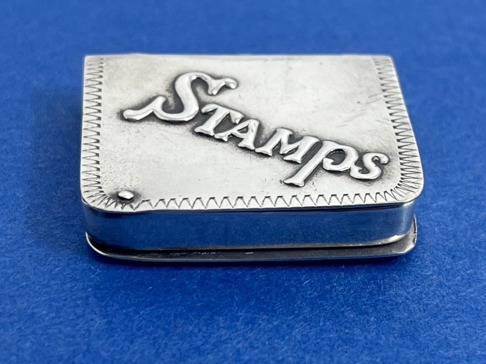NICE VINTAGE SOLID SILVER STAMP BOX / CASE LON 1990