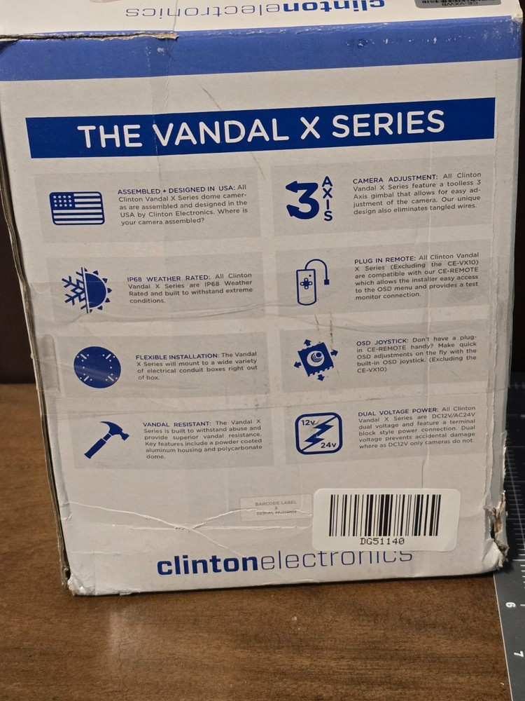 Clinton Electronics Vandal X Series CE-VXWB Wall Mount Bracket White