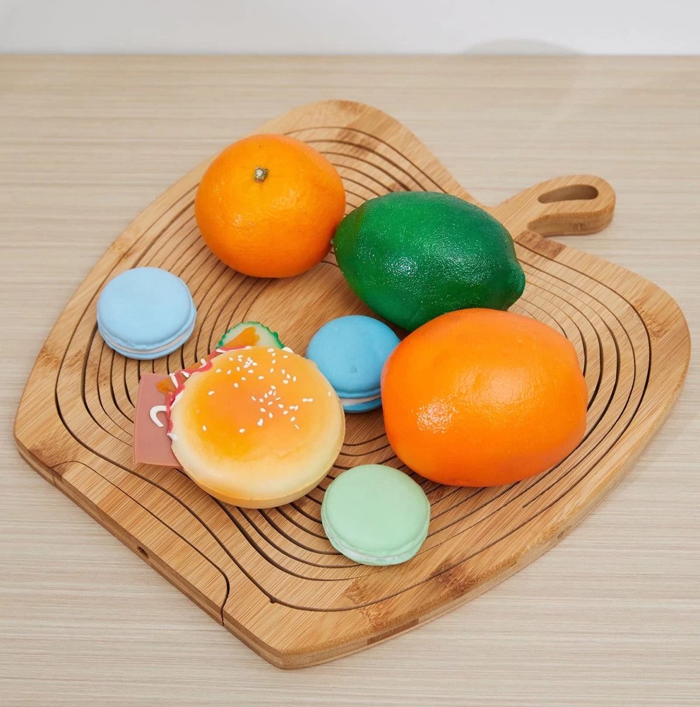 Foldable Dried Fruit Basket Apple Shaped Collapsible Bread Nuts Baskets Candy...