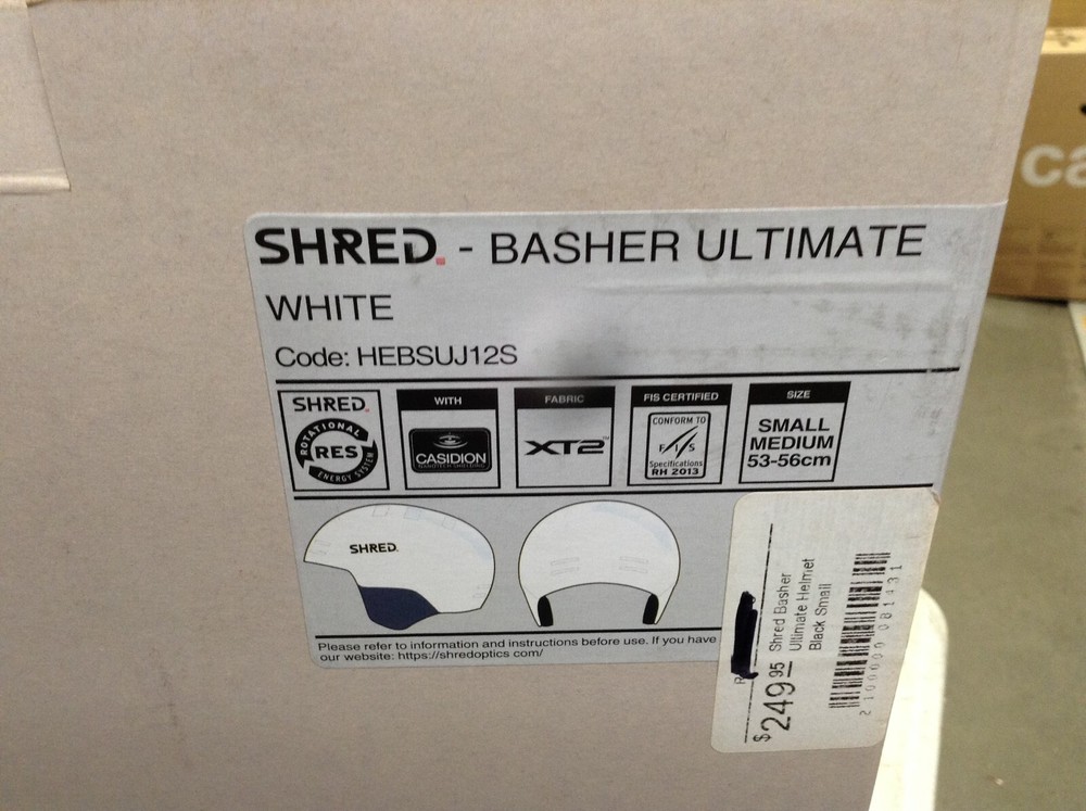 SHRED BASHER ULTIMATE SKI HELMET WHITE SM/MED