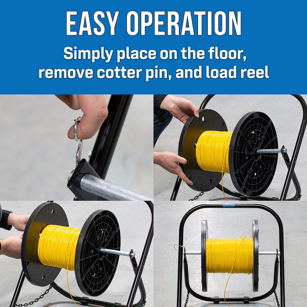 Jonard Tools CC-2721WS High Durability Steel Cable Caddy with Wheels and Pull...