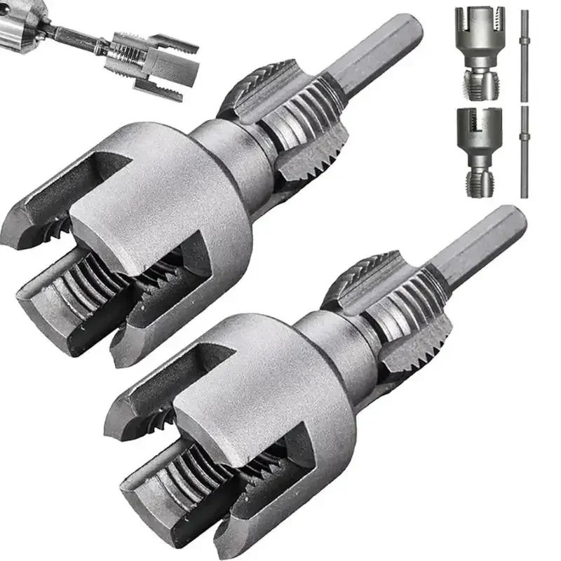 2pcs Integrated Internal & External Pipe Threading-Tool,PVC Pipe Threader Kit