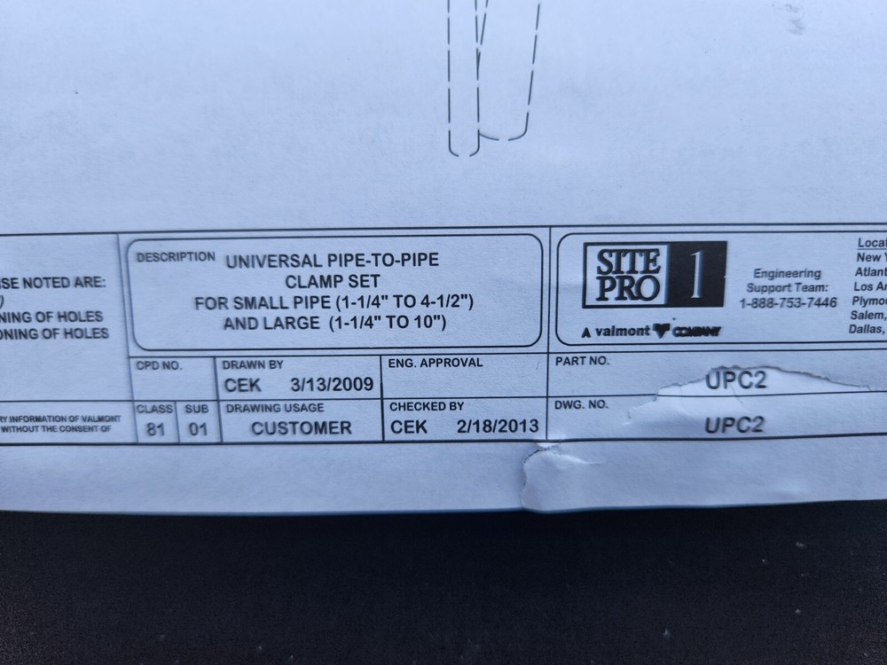 Universal Pipe-to-Pipe Clamp Sets P-UPC2