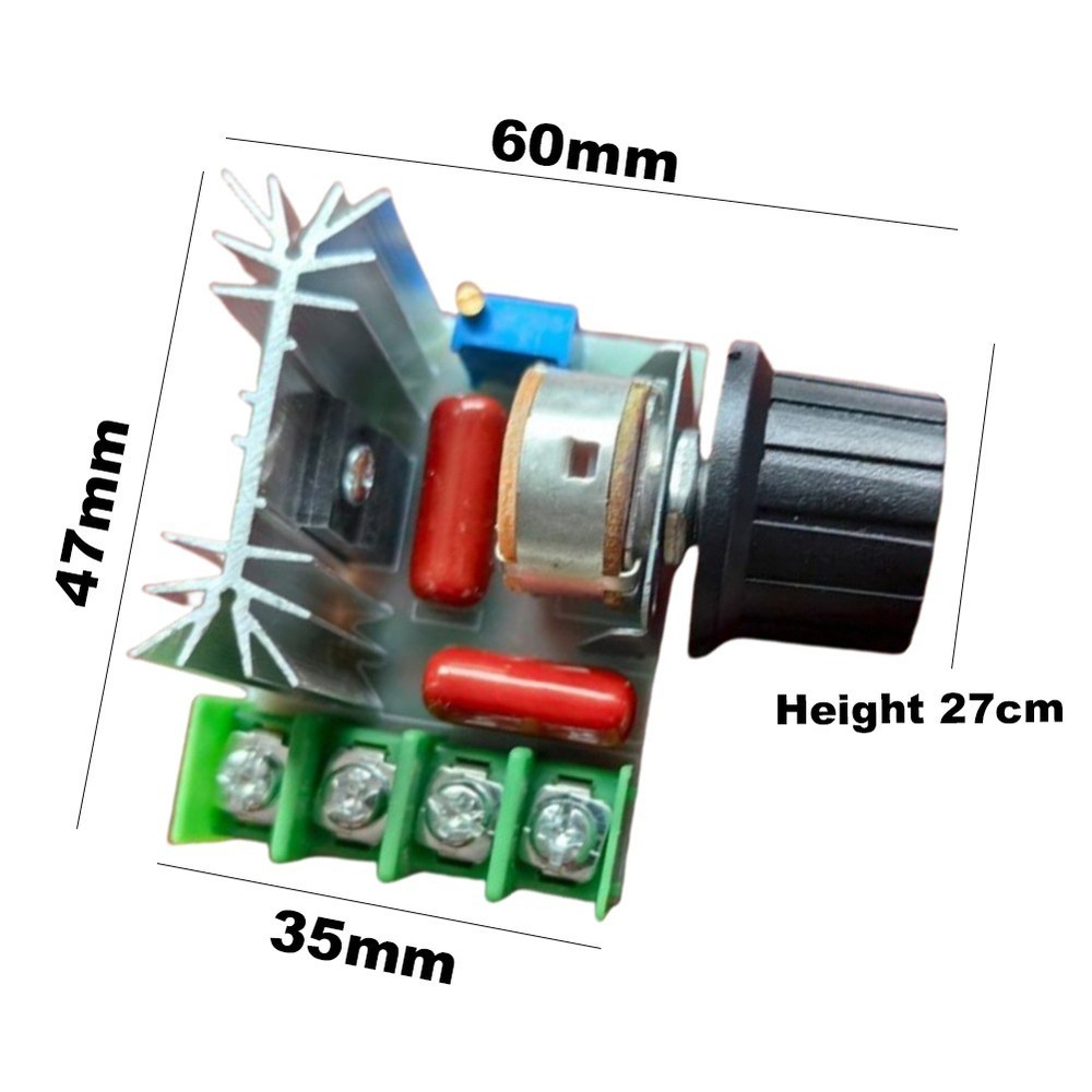 Motor Speed Controller 2000W AC Voltage Regulator with Switch for Light Dimming