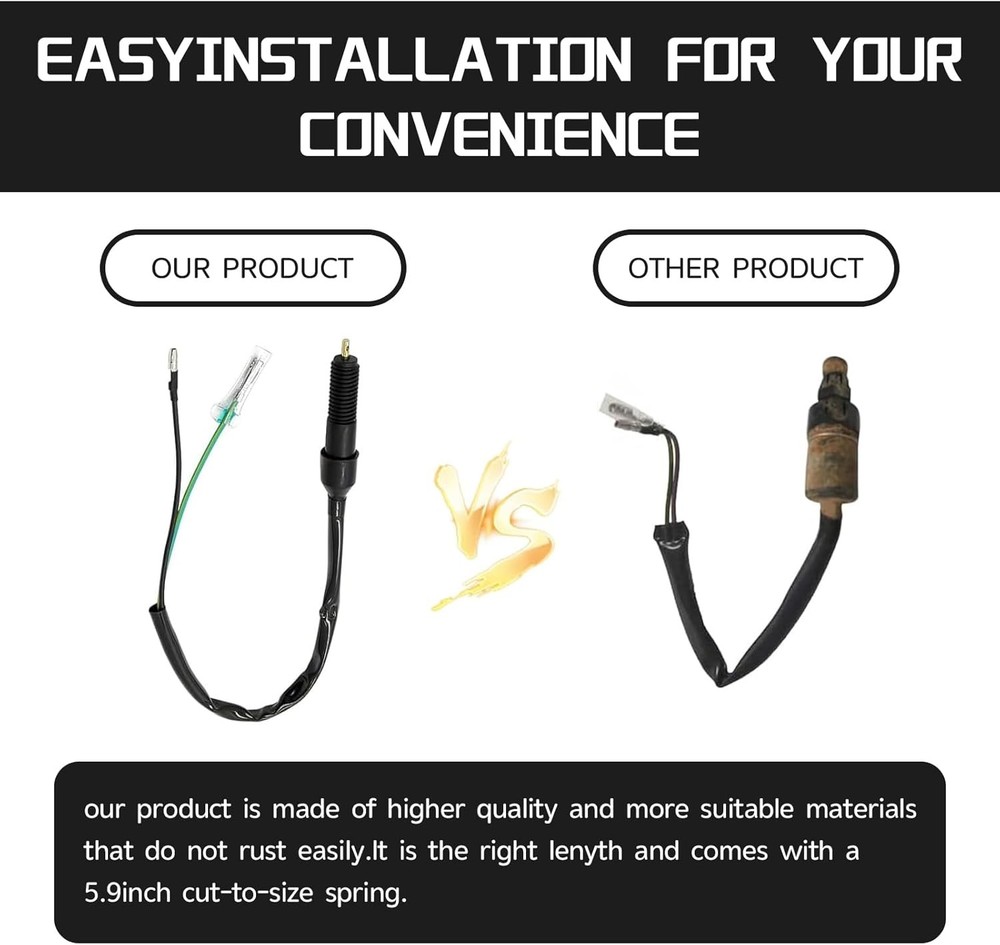 Rear Foot Brake Switch Cable, Pure Copper Core Waterproof Tail Light Switch Cabl