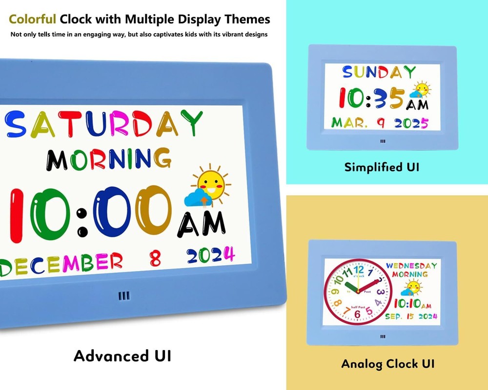 Digital teaching clock speaking time, 24-hour alarm customizable reminder