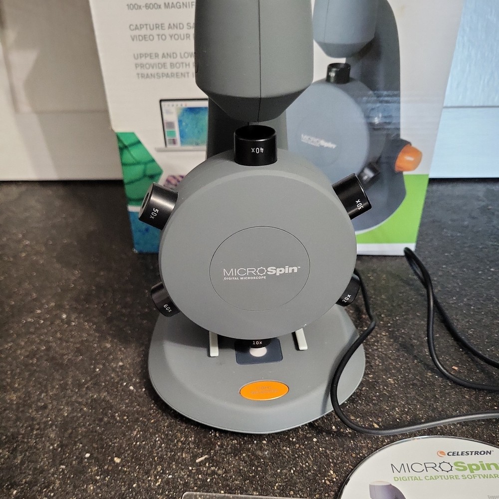 Celestron Micro Spin USB Digital Microscope Microspin 100X to 600X Magnification
