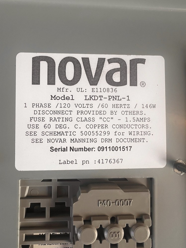 Novar Refrigerant Leak Detector Alarm Panel - No Key For Lock