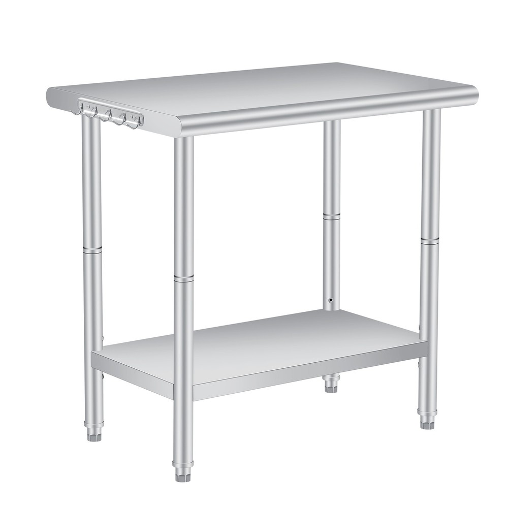36" Stainless Steel Table – Prep Island, Workshop, Garage, Foldable & Easy Clean