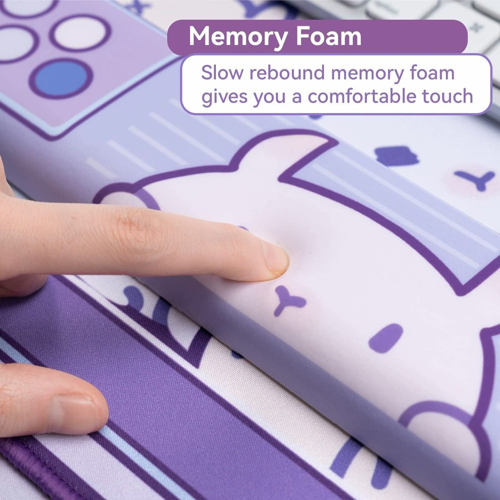 Mouse Pad & Wrist Rest Support Non-Slip Rubber Base Memory Foam Rest Kits