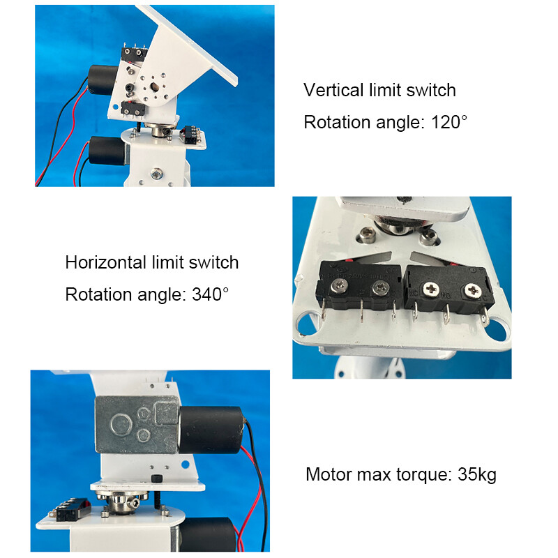 Dual Axis Solar Tracker Controller w/Remote Control+DC Dual Axis Gimbal X/Y-axis