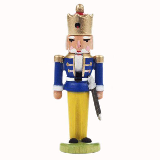 Mini Nutcracker German King Figurine Blue Coat