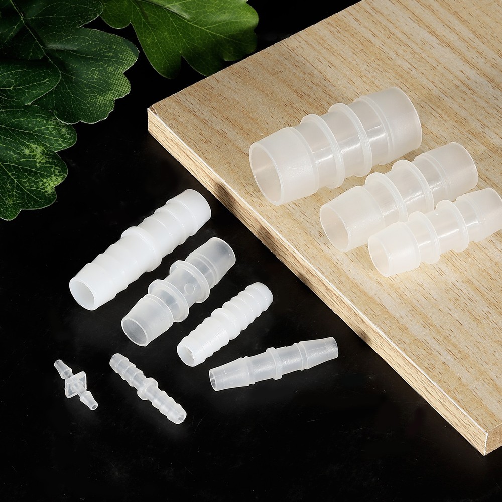 5pcs Plastic Hose Barb Fitting, 1/2" Barbed Hose Pipe Fitting Adapter, Clear