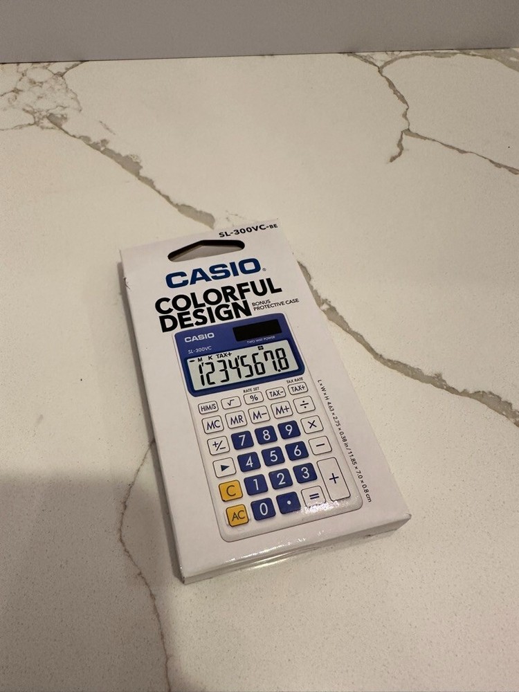 Casio SL-300VC, Sloar Powered Standard Function Calculator, Blue