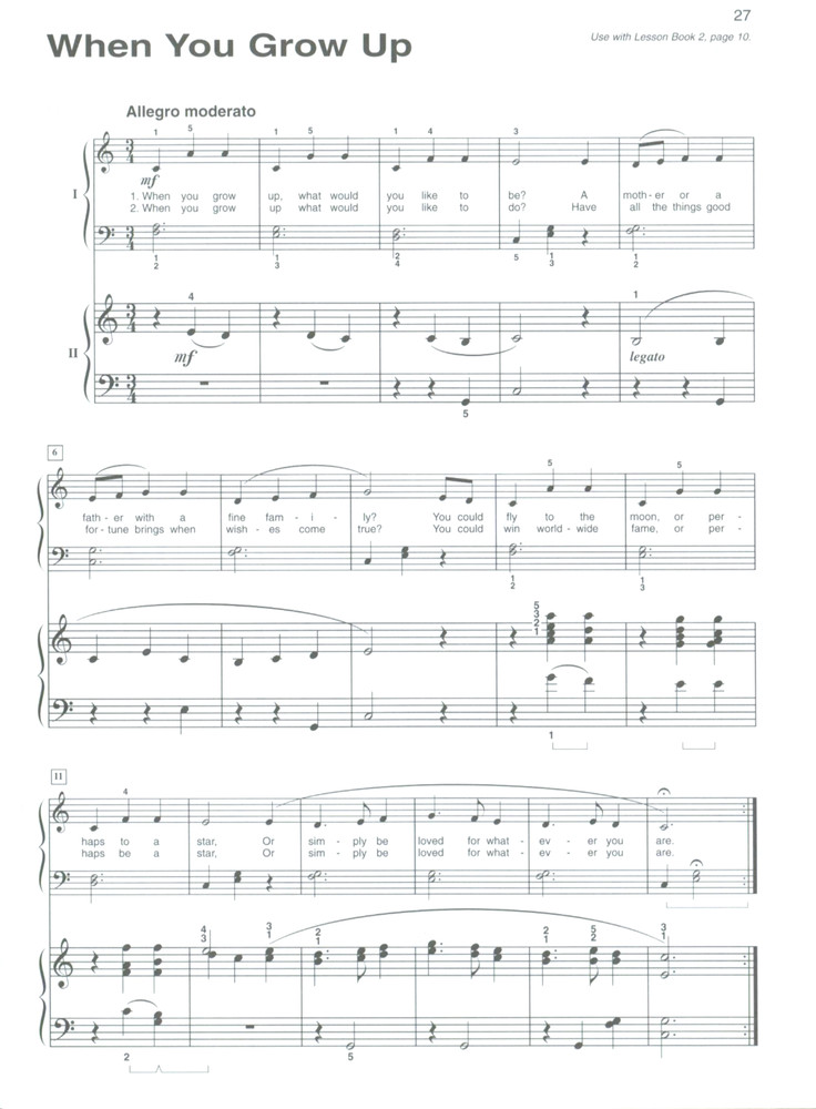 Alfred's Basic Library Second Piano Part Selected Pieces Lesson Books 1B and 2