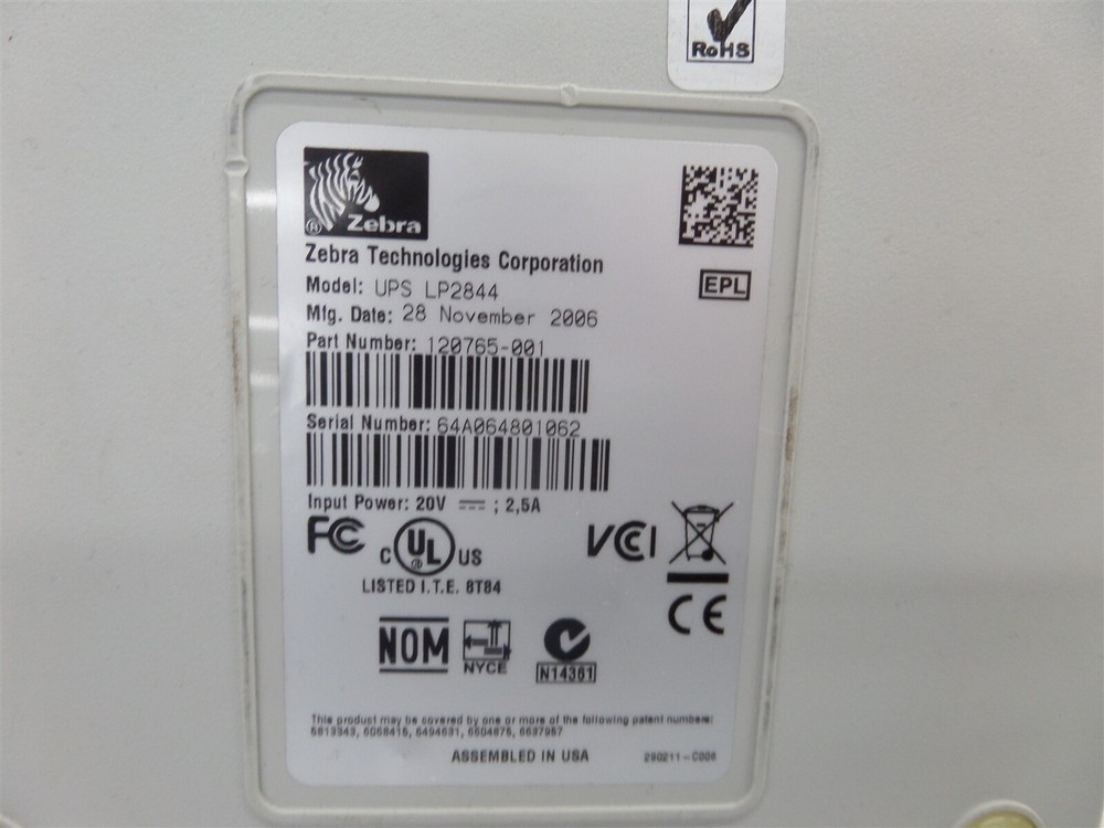 Zebra LP 2844 Thermal Label Printer