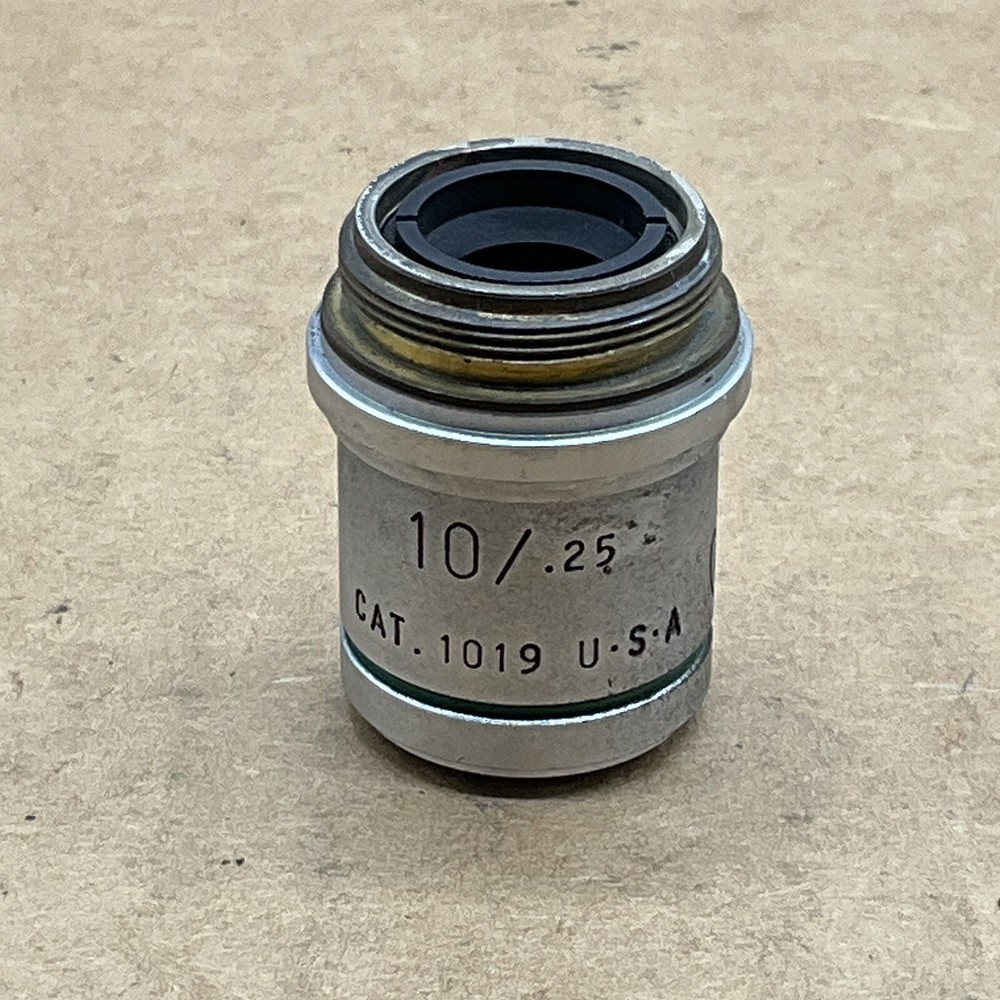 AO American Optical Microscope Objective 10X Plan Achro 10/.25 Cat#1019