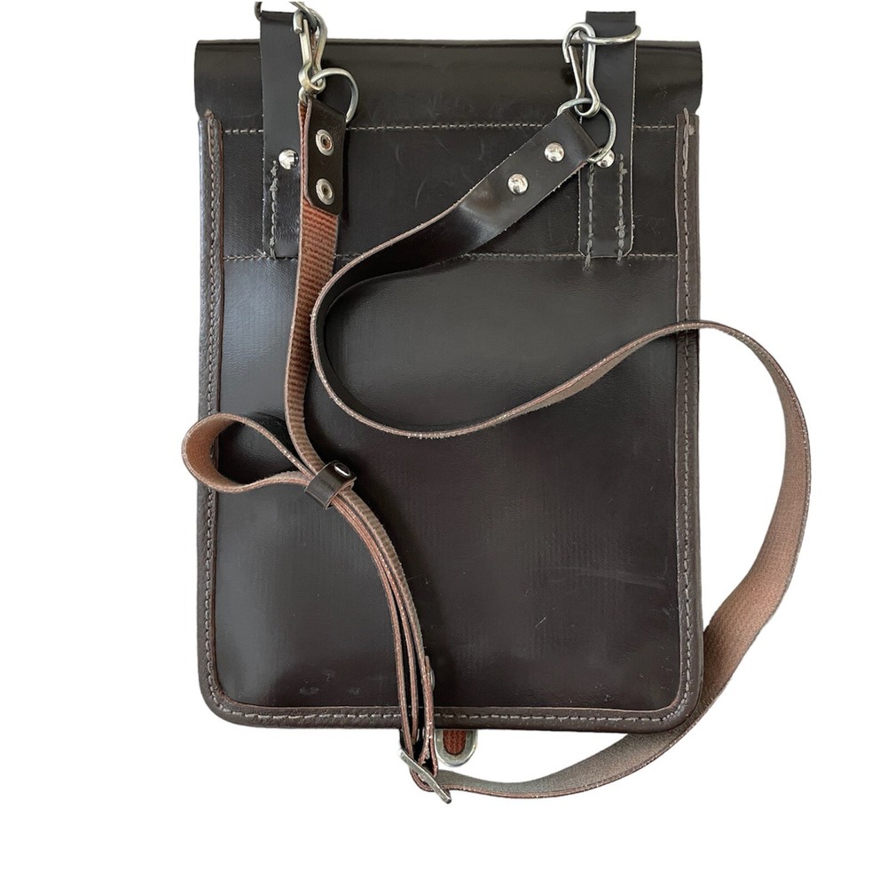 Vintage Dark Brown Soviet Russian Army Sergeant Messenger Document Bag