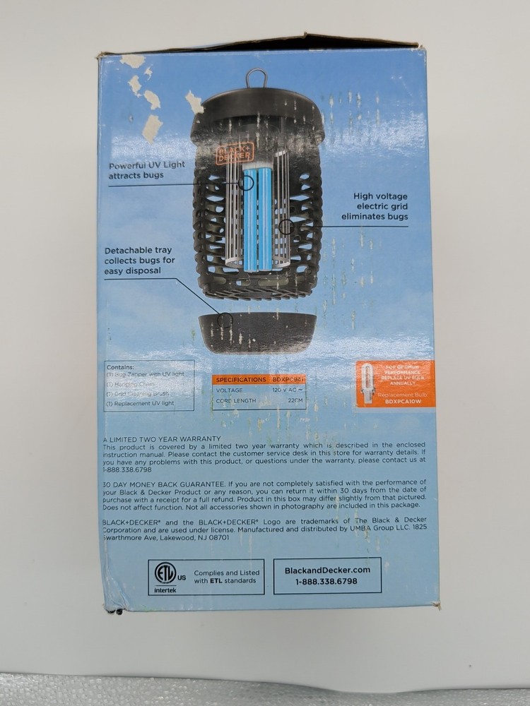 BLACK + DECKER, Outdoor Bug Zapper OPEN BOX BDXPC941