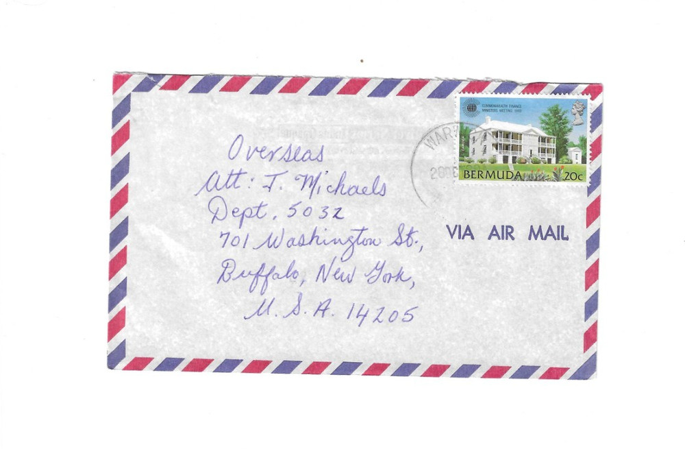 BERMUDA Cover sent from Warwick to U.S.