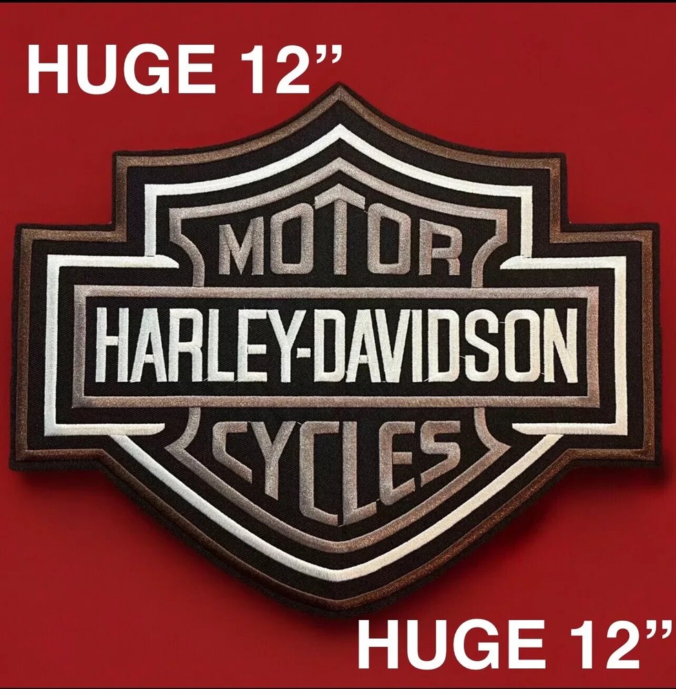 🔥HUGE Harley Davidson HD Bar & Shield BACK Embroidered Patch 12” Motorcycle MC