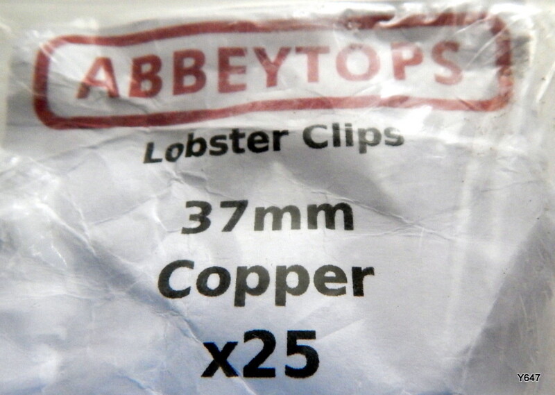 25 Pack Abbeytops Copper 37mm Lobster Clips