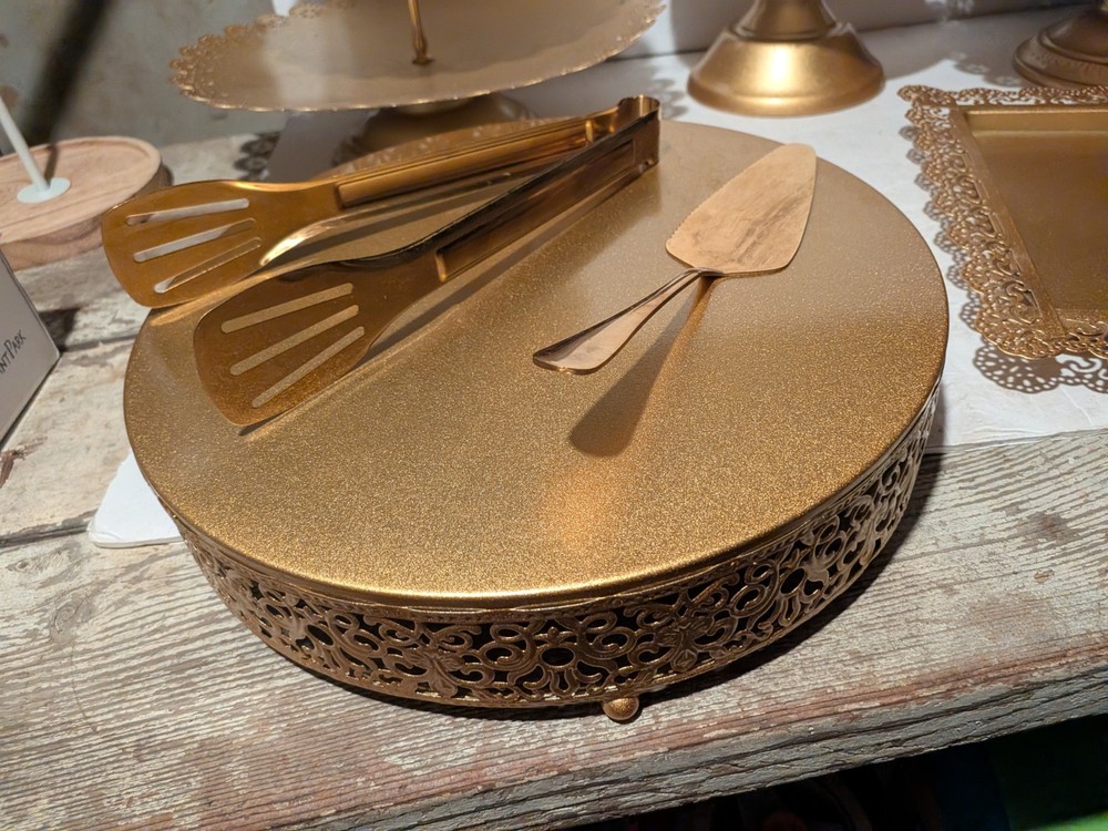 Gold Painted Food Display Set