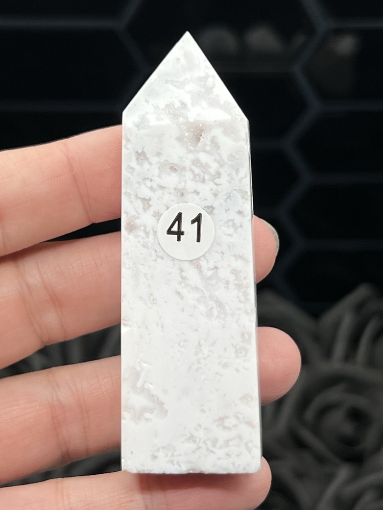 Natural White Agate Points Druzy L@@K Free ship & Gift