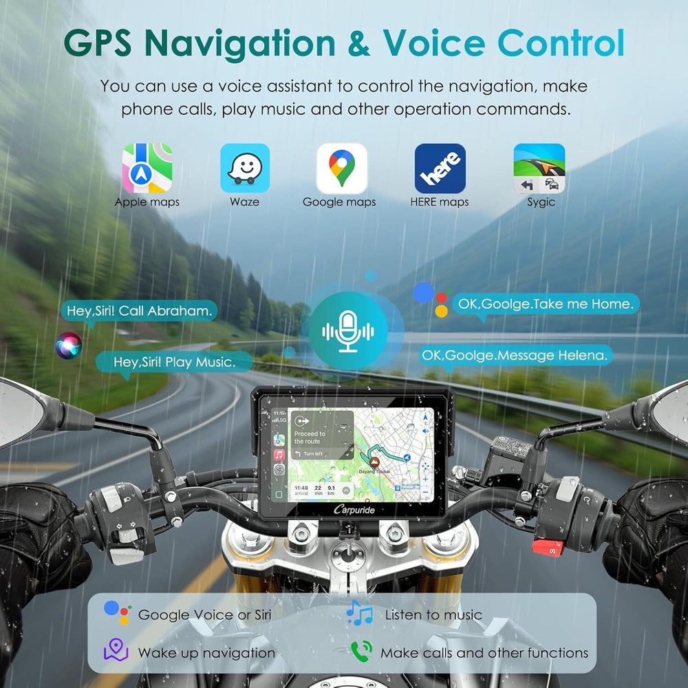 CARPURIDE W502S Wireless Carplay Android Auto Wired Controller with BM05 Mount