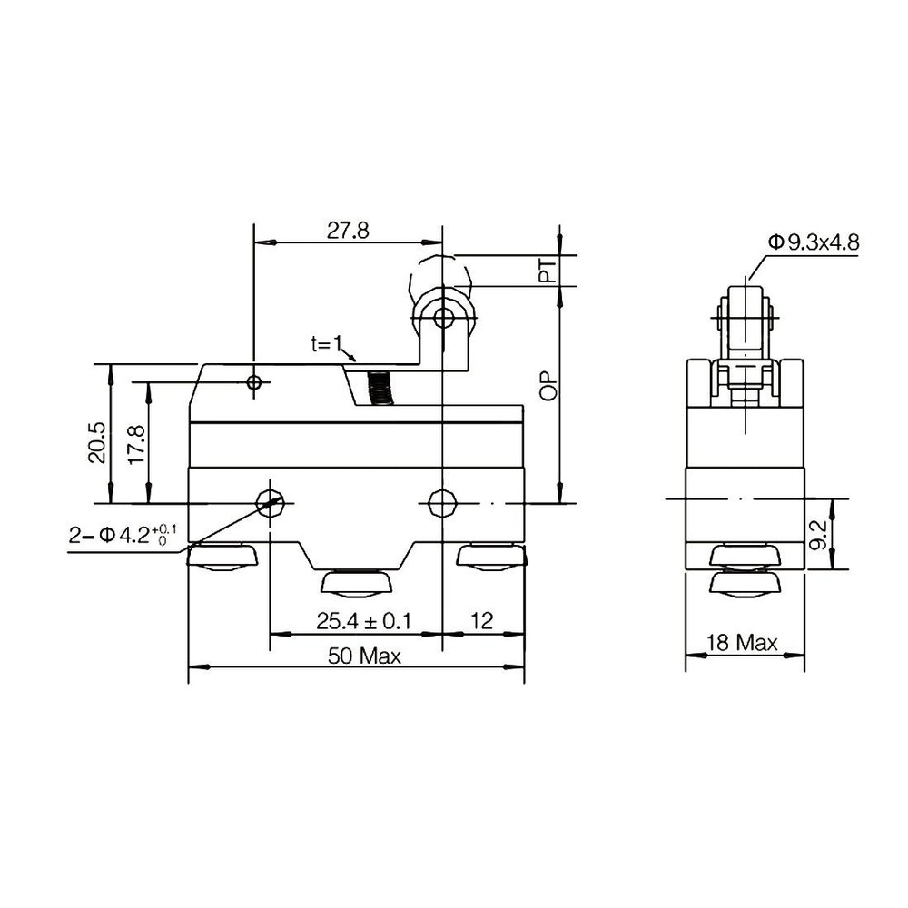 5 Pack Uxcell XZ-15GW22-B AC Panel Mount Roller Snap Button Type Micro Switch