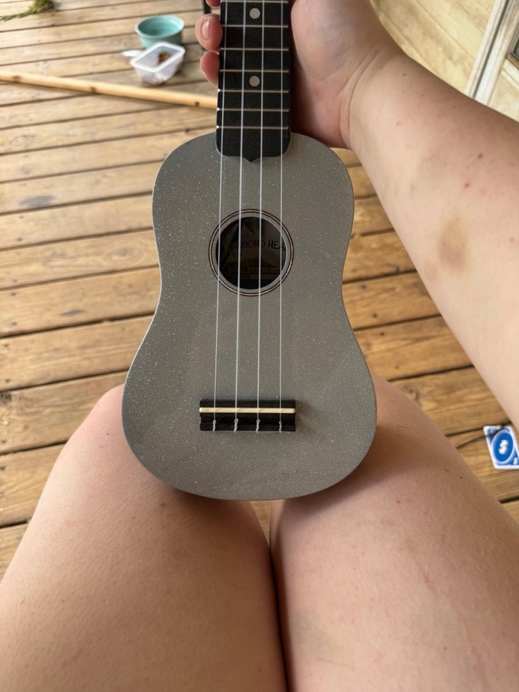 ukulele sparkly silver new