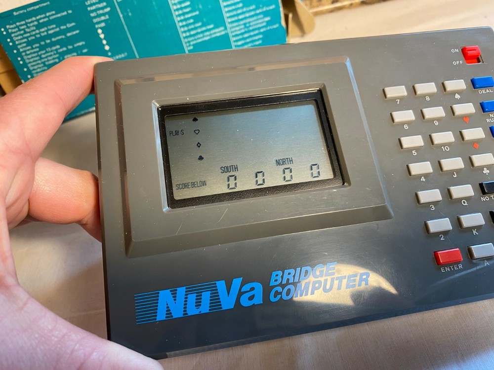 Vintage 1987 Nuva Bridge Electronic Computer Handheld Game ~ Working