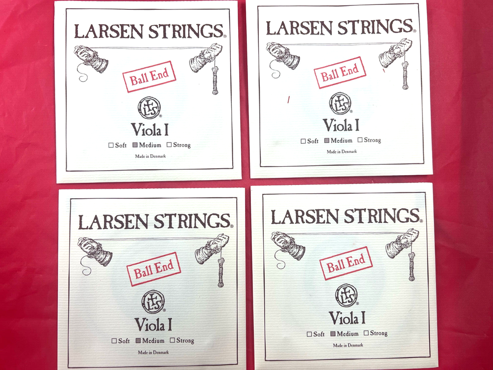 4x 100% Authentic Larsen Viola A Strings 4/4 Regular Version Ball End